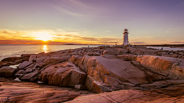 Lighthouse on the rocky Atlantic coast of Canada