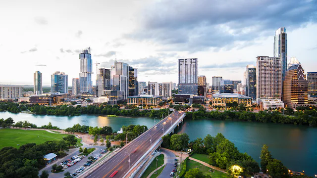 Austin, Texas skyline and Lady Bird Lake