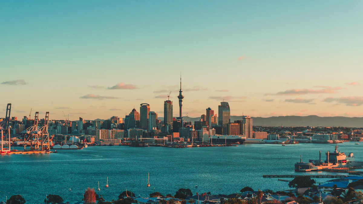 Auckland skyline and harbour, New Zealand