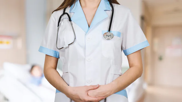 Nurse with a stethoscope in a hospital