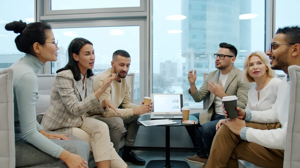 Professionals in an office meeting