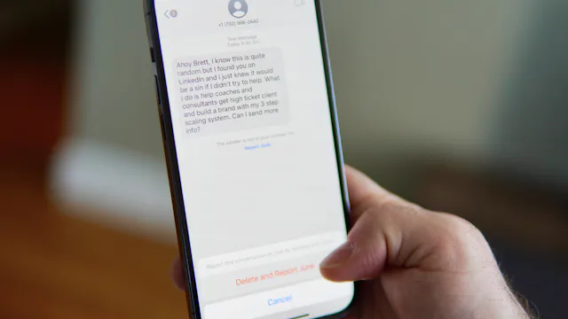 Phone showing a text message conversation